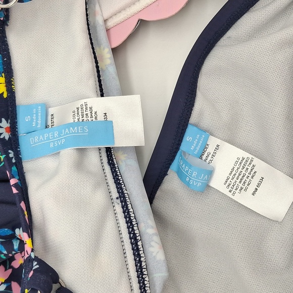 Draper James RSVP V-Neck Scallop Tankini Set Navy Blue S - Picture 12 of 13